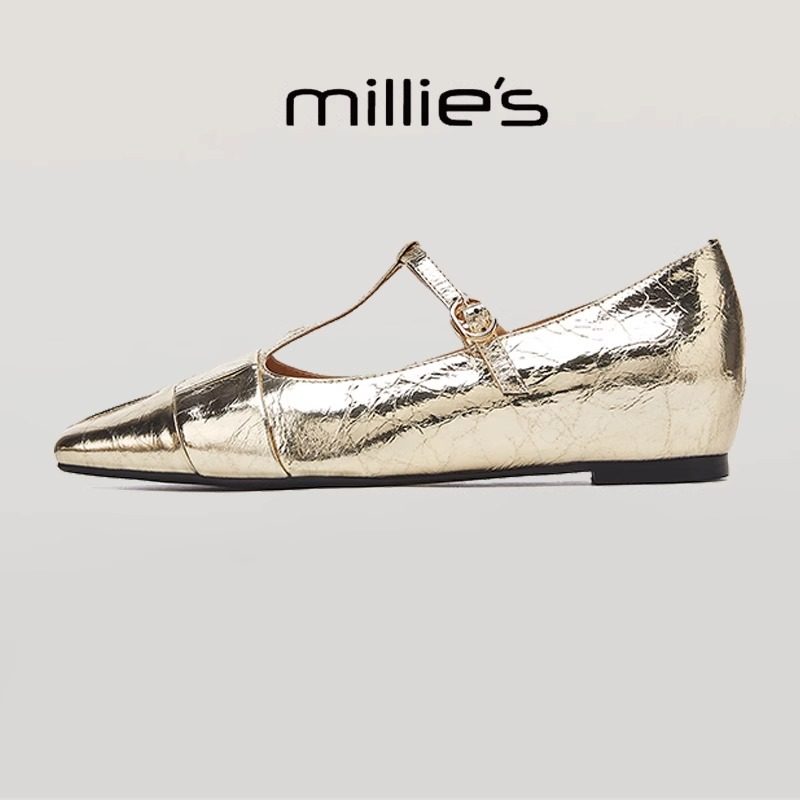 MILLIE'S/ 妙丽妙丽尖头平底法式时尚百搭玛丽珍鞋浅口单鞋女鞋,女鞋,浅口单鞋,淘宝优惠券,粉丝福利购,淘宝优惠卷