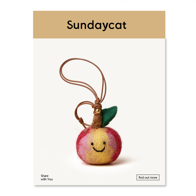 SUNDAYCAT毛毡桃子公仔包挂饰