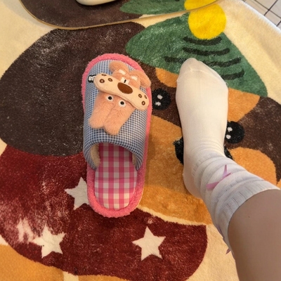 可爱搞怪棉拖鞋女款秋冬季毛绒拖鞋2025新款月子拖鞋室内家居棉鞋