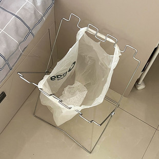 垃圾架不锈钢可折叠简易便携垃圾桶家用厨房专用免弯腰落地收纳架