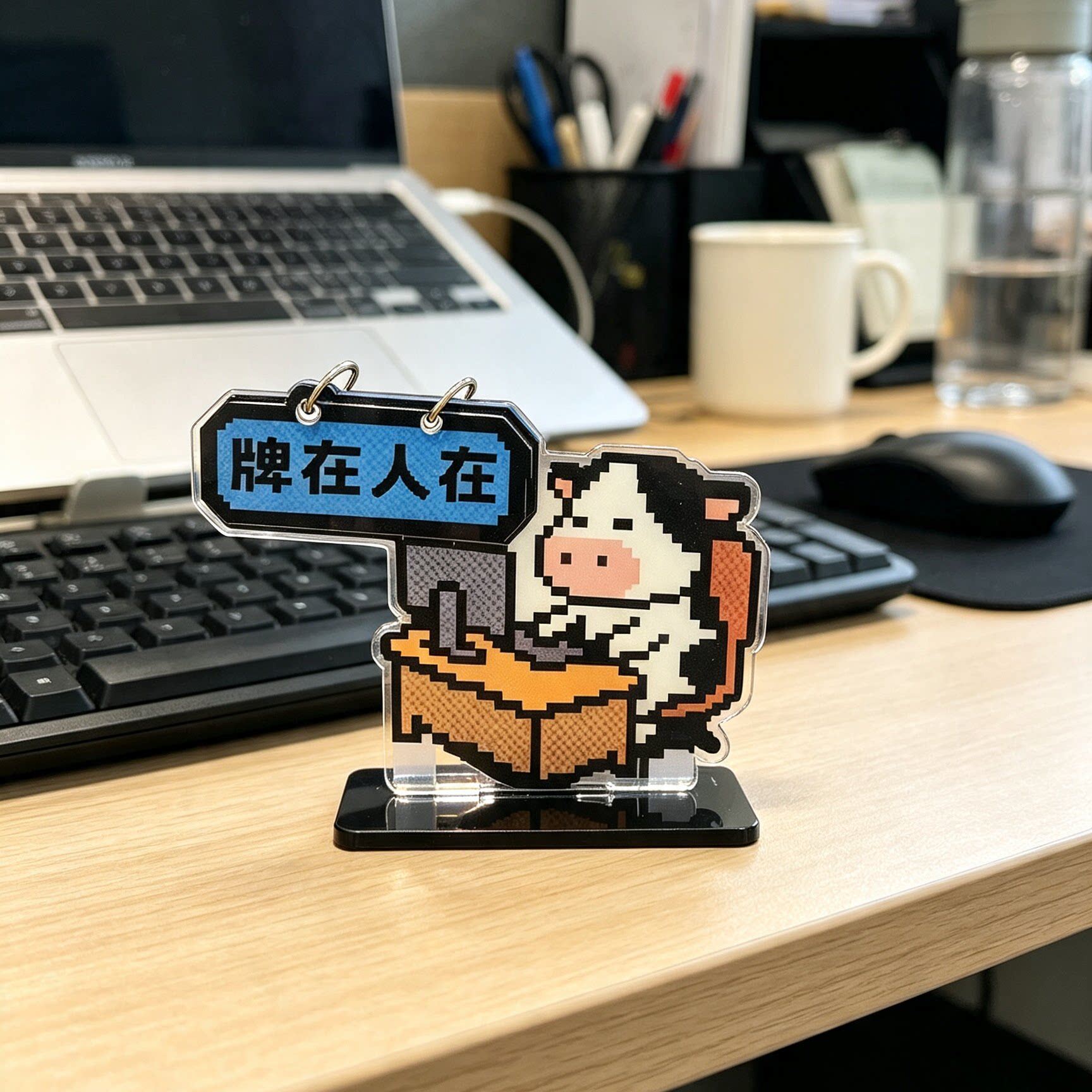 牛马"状态"翻牌亚克力立牌打工人办公室工位桌面文字摆件饰