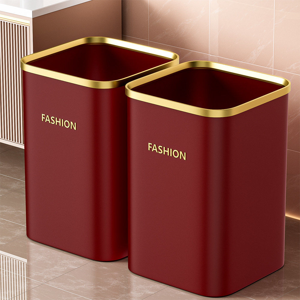 垃圾桶家用轻奢风大号容量卫生桶厨房卫生间客厅厕所压圈婚庆纸篓