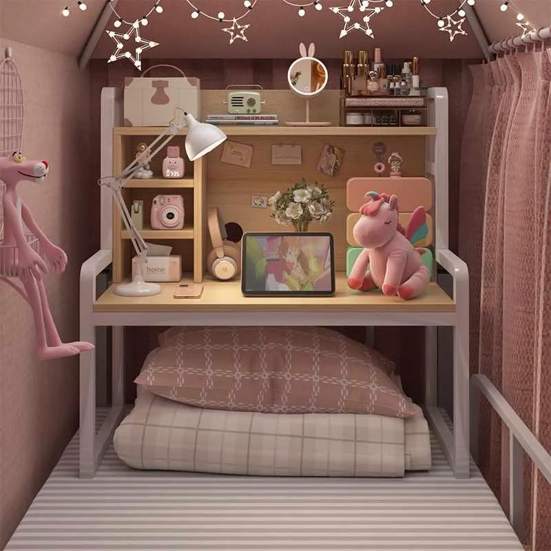 床上铁艺电脑桌懒人书桌书架宿铺大学生上下舍神器床头笔记新品