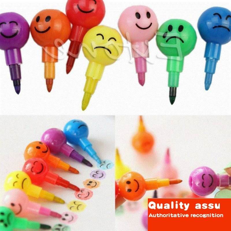 新品-7 colors stacker swap tip wax crayons pencil stationary