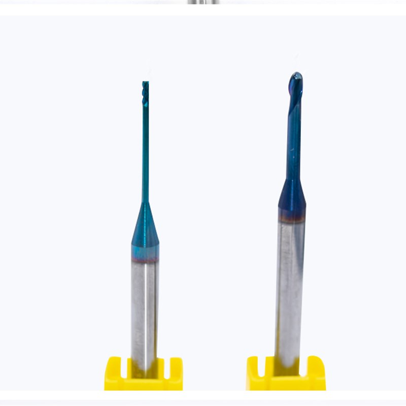 65钨钢铣刀加长j刃微小径 蓝纳米涂层 深沟小径刀 刃加长 避空刀