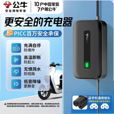 公牛电动车电瓶充电器雅迪爱玛绿源台铃小刀60v72v20AH铅酸电瓶车