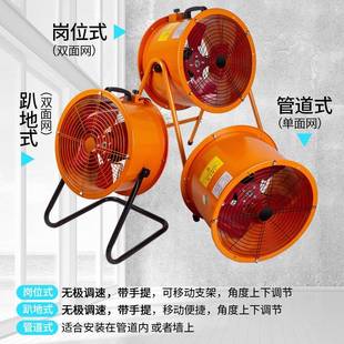 CDM排轴流风机功率气扇圆形管道换业气扇趴地通 工大排风扇岗位式