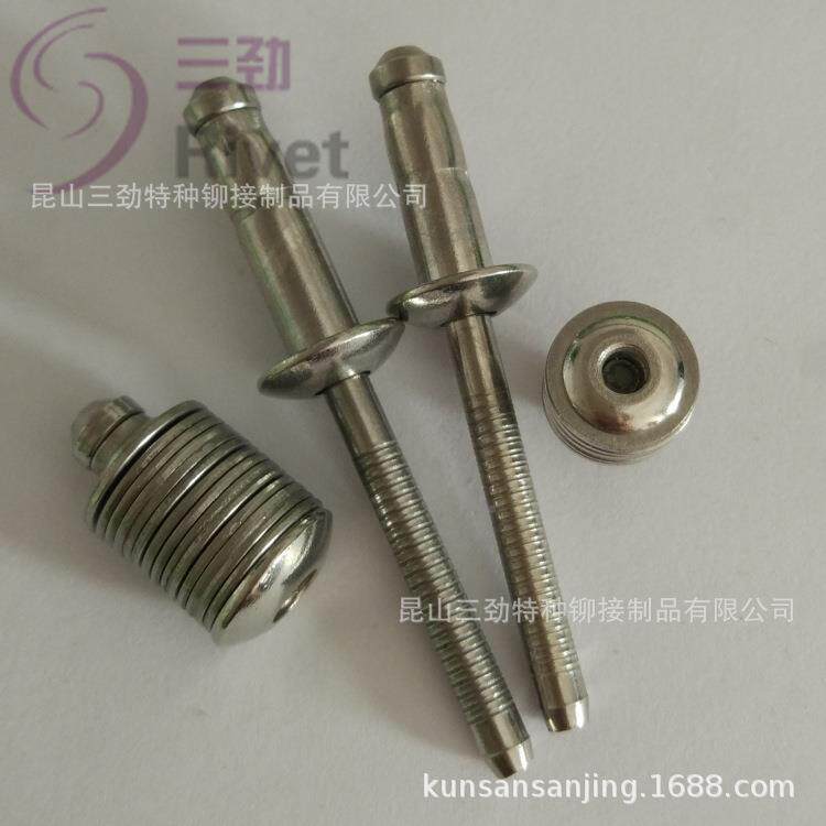 双鼓型不绣钢抽芯多铆钉316L不4锈钢双股TKM拉钉鼓30全钢折尾铆钉