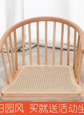 3Y实木榻榻米子椅日式座椅床上靠ONW背椅落椅地和室和椅飘窗茶式