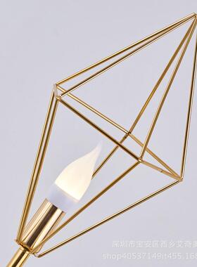 218婚庆艺道具钻石路引几何婚庆现场装饰用婚礼铁金色0LPQT台品摆