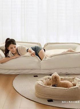 人类狗窝QNA人沙可躺可睡折叠卧室沙发床发两用榻双人躺椅巨型懒