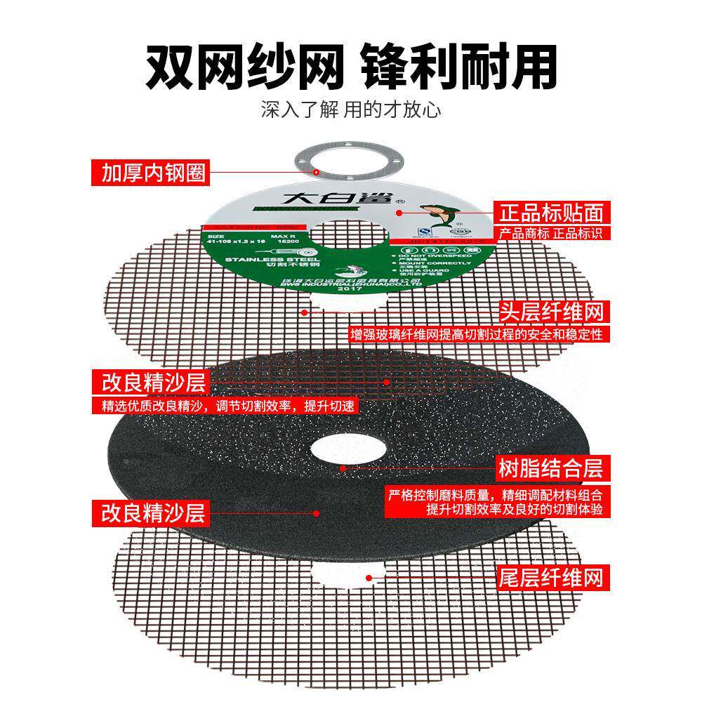 树105型不锈钢切割片角489轮磨机脂砂片手磨磨机光打磨片