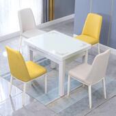 带餐电磁折炉 小户型可鹫楷实力缩叠家用桌椅组合钢化玻璃饭桌伸