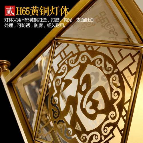 新中式卧过道全铜灯笼式楼阳大门口台室楼梯吊9600灯福字灯笼复吊