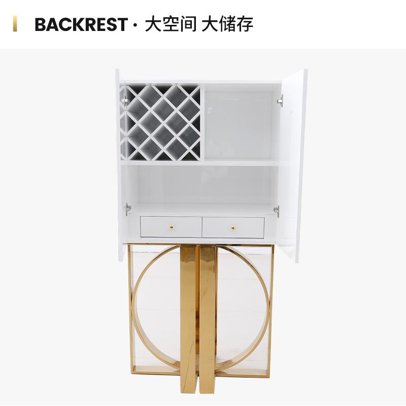 艺术轻奢TQU彩绘酒现代设柜计别不锈钢镜面装钛金高档墅饰酒柜收