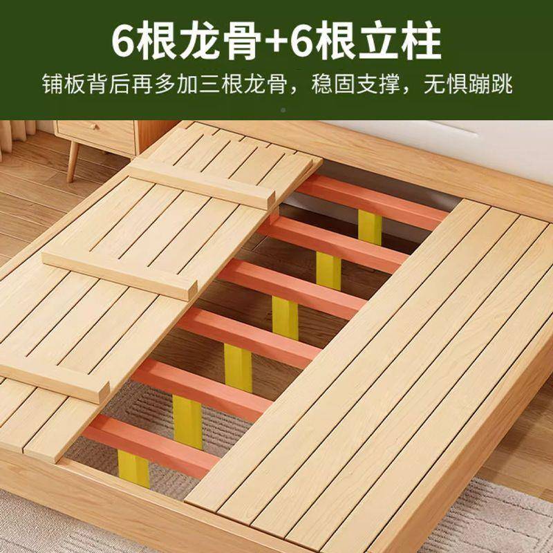家原木风软包双人经济型1.米用1.5米LPV简1.28约米出租房单人实木