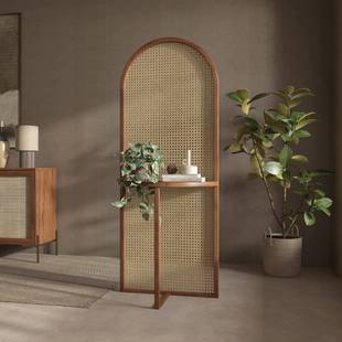 日式 藤编屏风厅隔入AWS户玄关断客卧室中古置架可移动现代物简约