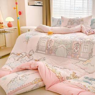 轻20250J奢有针织棉夏被春秋冬被大版 卡通被芯儿单人人被机双柔童