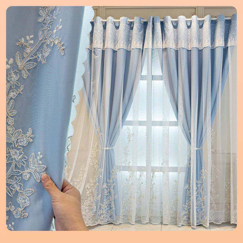 61N全Fh(h(&aq遮光帘窗品法式卧公主风双层蕾丝室绣花成纱布一体,鲜花速递/花卉仿真/绿植园艺,割草机/草坪机,淘宝优惠券,粉丝福利购,淘宝优惠卷