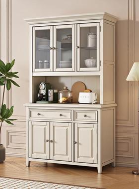美式用餐客边柜白色阳台酒柜一体靠TYZ家墙厨房碗厅柜储物茶水柜