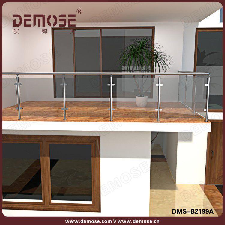 DMS-B211厂家宿出口栏杆民酒店阳台玻璃栏杆锈不钢圆管立柱玻璃护