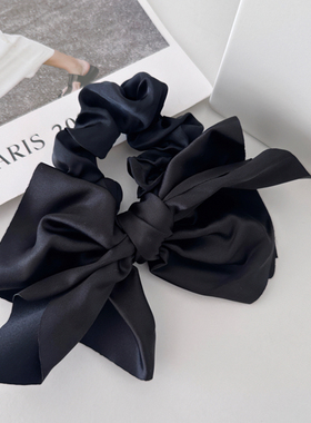 SWW黑色蝴蝶结发圈头饰高弹扎头发饰气质