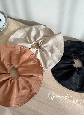 SWW超大号尼龙荷叶边时尚法式复古高级大肠发圈