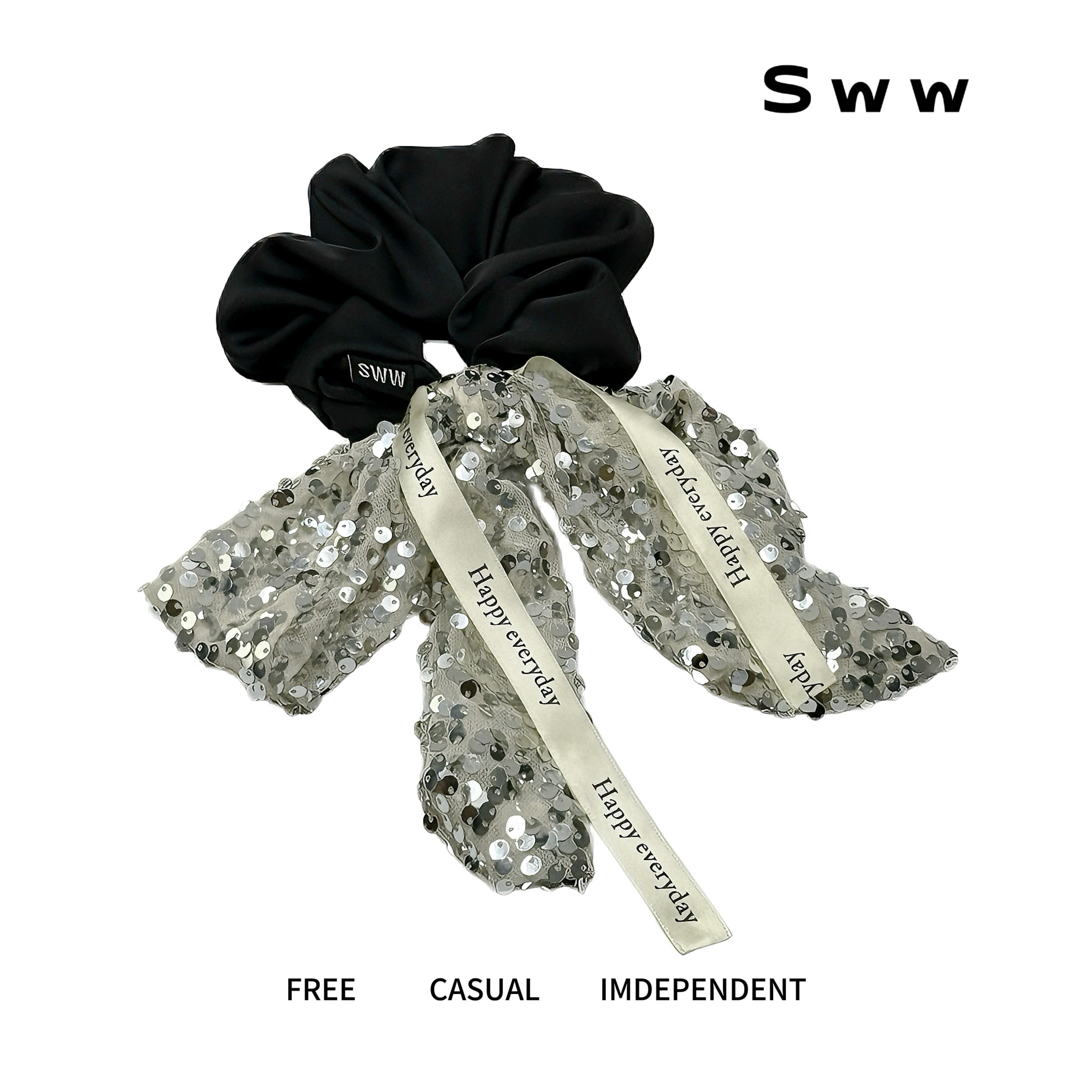 高级感亮片蝴蝶结发夹