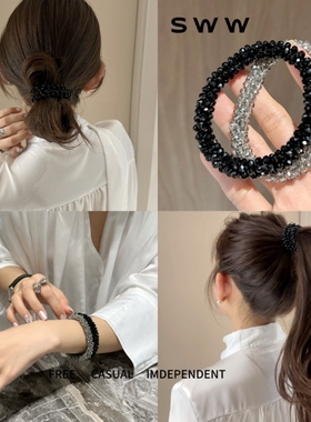 SWW/发圈即手圈 多用百搭气质简约高弹闪闪高马尾发圈头饰发饰