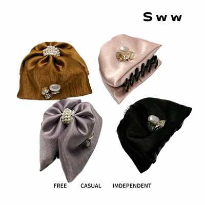 SWW/手提包包缎面抓夹设计师款高级后脑勺抓夹