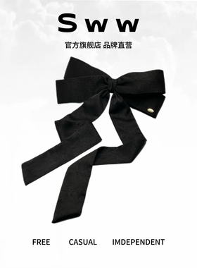 SWW/超大号蝴蝶结缎面长飘带鸭嘴夹优雅气质百搭显脸小蝴蝶结发夹