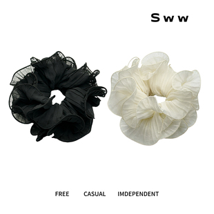 SWW重工多层褶皱花苞云朵超大号发圈