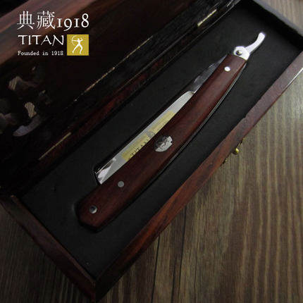 大力人TITAN典藏金箔血木钢头黑檀钢头老式剃刀手动剃须刀刮胡刀