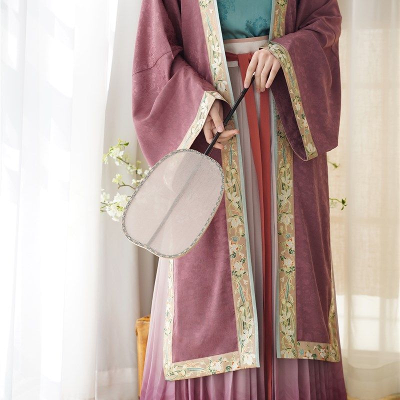 无贰集梅子酿 宋制提花全缘边褙子 暗纹吊带渐变百迭裙春夏汉服