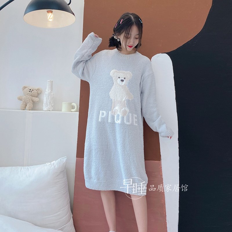 GP亲子睡衣女秋冬软绵绵儿童家居服套装珊瑚绒儿童宝宝保暖半边绒