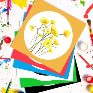 彩色边框加厚卡纸方形儿童美术手工硬卡纸绘画纸素描圆形边框卡纸