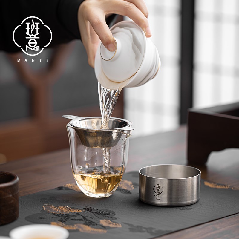 班意304不锈钢茶漏支架茶滤托架茶漏器底座功夫茶具配件支架图片