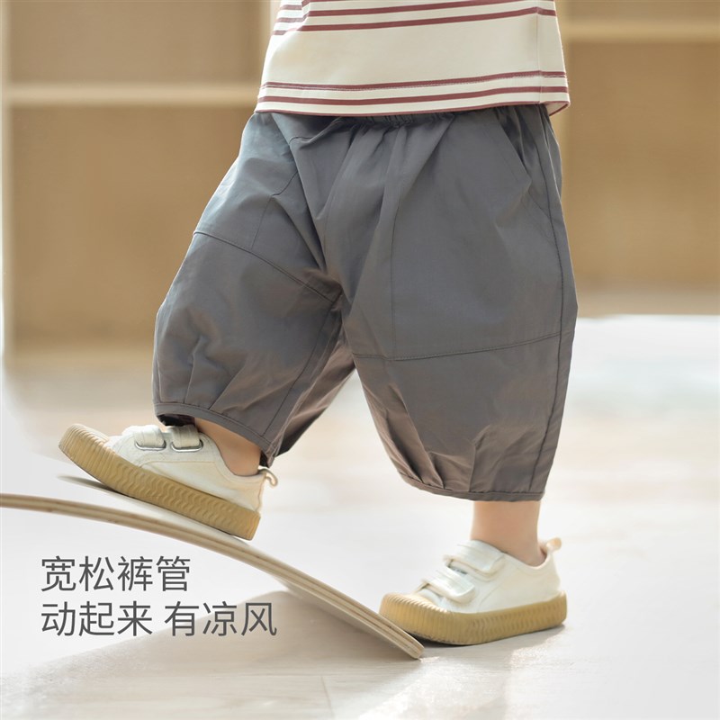 儿童工装裤2025夏季新款女童七分裤酷帅男童休闲裤纯棉宝宝裤子