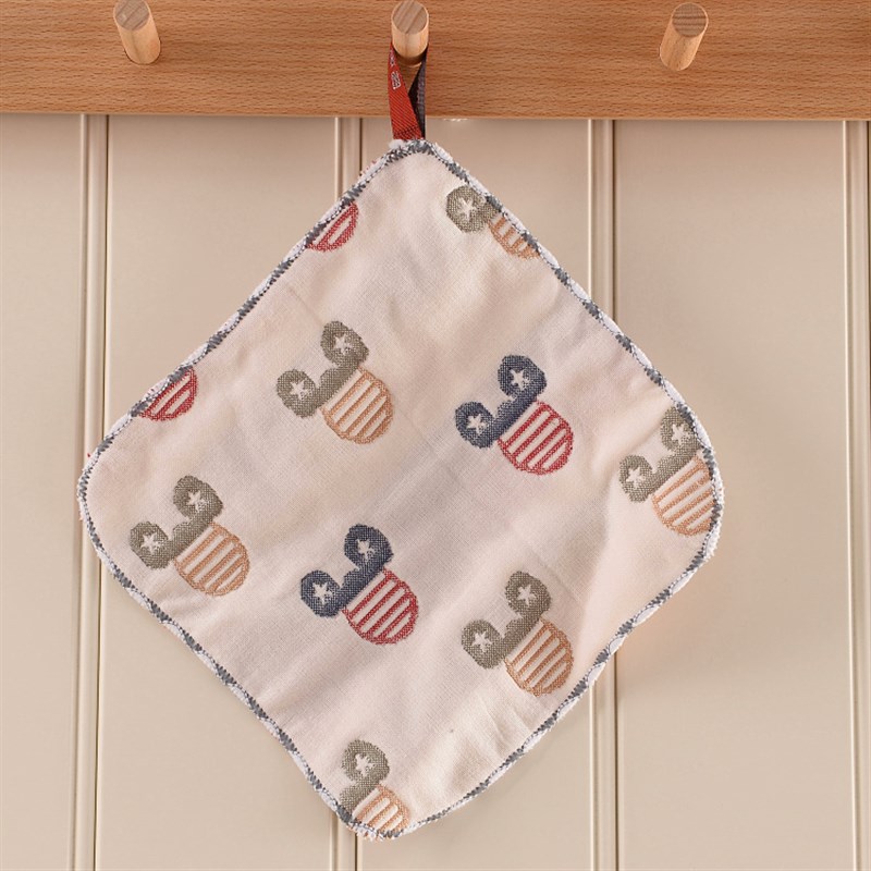 纯棉纱布六层小毛巾幼儿园全棉儿童小方巾手帕6层口水巾20x20