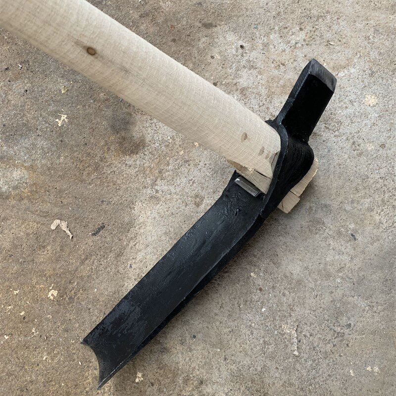 全手工锻打锰钢挖冬笋锄头春笋竹笋挖树桩锄头短斧加宽两用锄头