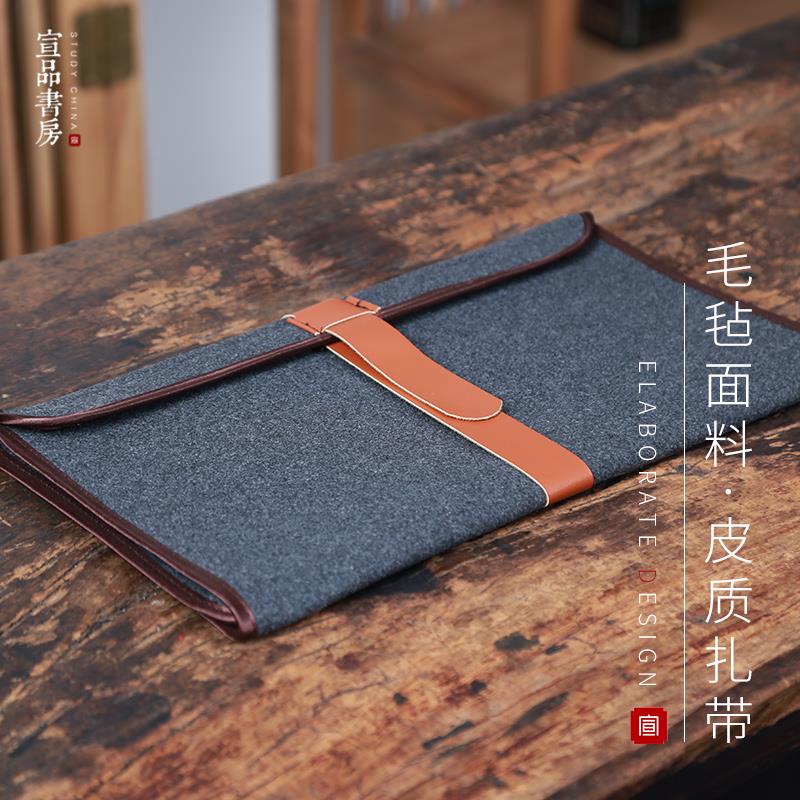 毛笔笔帘中国风毛毡包毛毡笔袋大容量便携初学者练习用书法国画实
