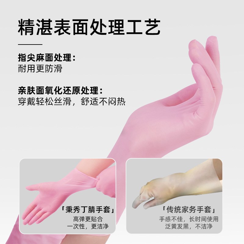 一次性丁腈洗碗手套家务家用清洁厨房做饭洗菜耐用女夏天洗衣防水