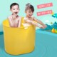 儿童冬天泡澡桶全身加高可坐圆桶泡澡桶大号泡浴桶塑料沐浴盆宝宝