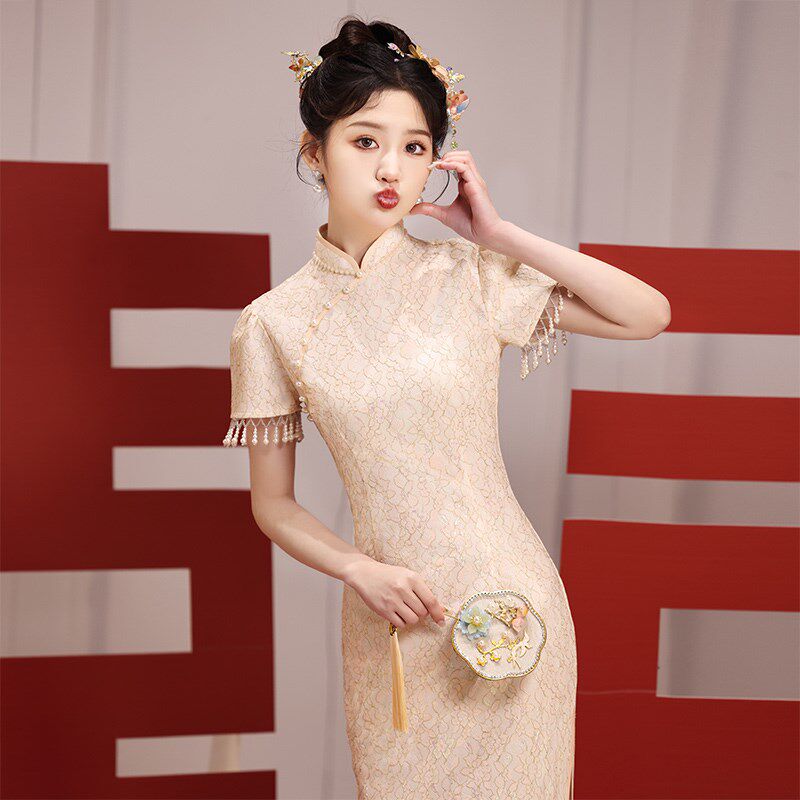 新中式旗袍2025新款订婚连衣裙平时可穿敬酒服新娘高级感晚礼服女