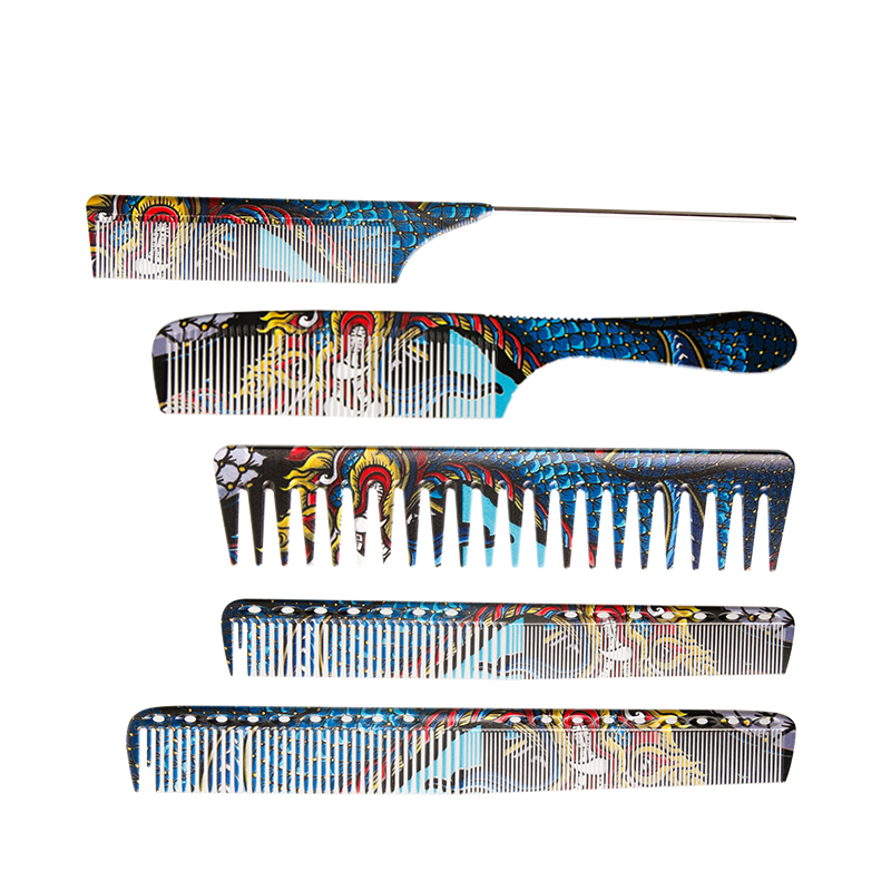 国风中国龙裁剪梳专业美发梳子家用细齿剪发梳专用理发梳女长发梳