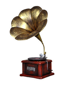 复古怀旧铁艺留声机模型创意店铺创意橱窗摆件酒吧饭厅桌面装饰品