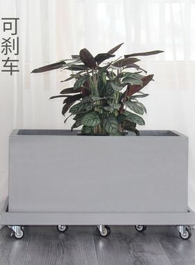 托盘长方形花盆托盘长条花盆接水底盘花托花槽S万向轮底盘可定制