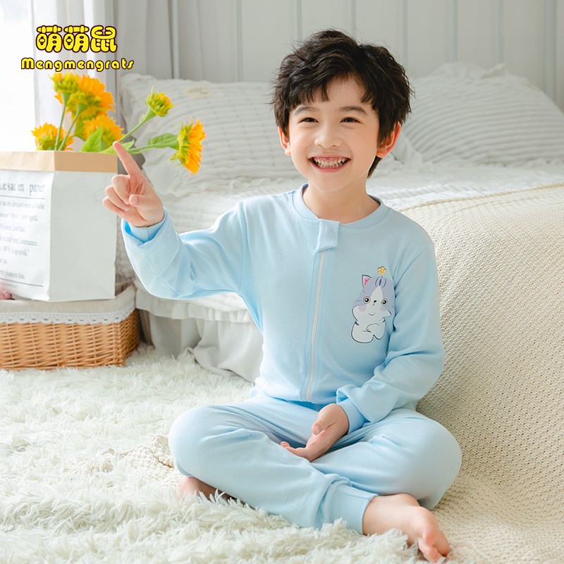 儿童连衣睡衣纯棉春季男连体衣薄款春秋大童家居服宝宝睡袋女卡通