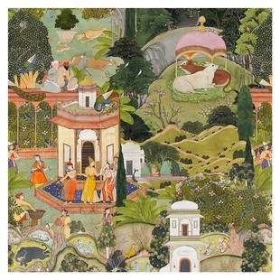 斋浦尔花园客厅装饰画小众艺术餐厅卧室壁画中古风沙发背景墙挂画