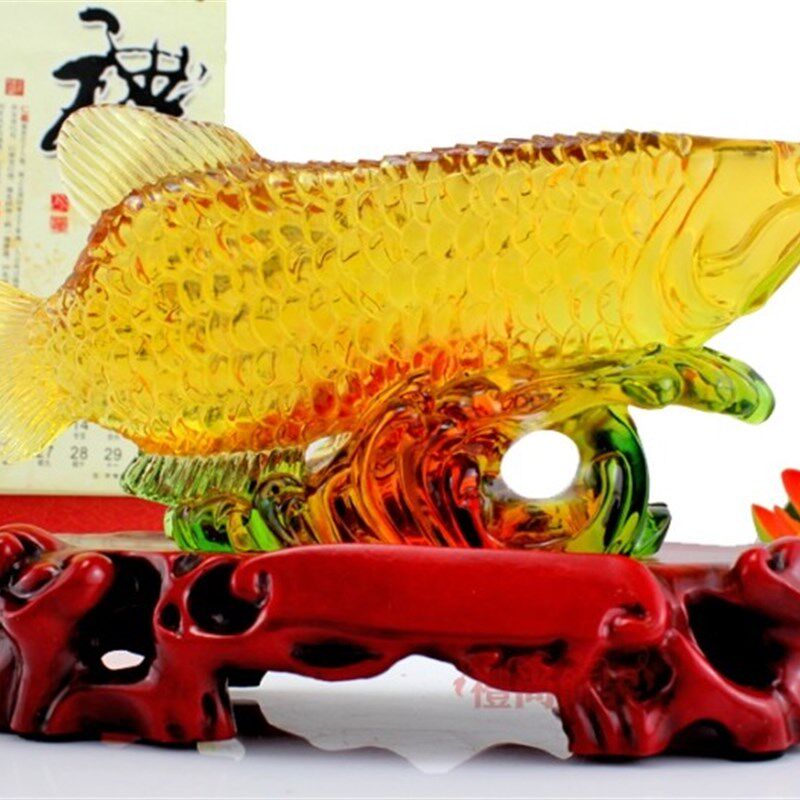 包邮招财金龙鱼摆件特大号工艺品琉璃家居饰品开业礼品年年有余鱼